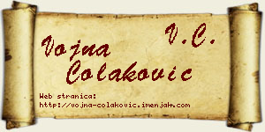 Vojna Čolaković vizit kartica